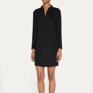 Majestic Filatures Womens Deluxe Teeshirt Dress Size XS Black Qtr Zip Soft Touch